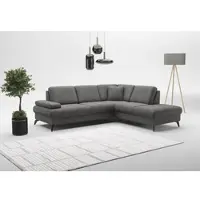 Sit&More Ecksofa SIT & MORE "Morris Jubi L-Form, B: 238 cm", grau, B:238cm H:83cm T:202cm, 100% Polyester, Sofas, Ecksofa, mit Armteilfunktion & 1 Zierkissen, optional Schlaffunktion