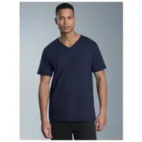 Trigema T-Shirt "T Shirt aus Biobaumwolle mit V-Ausschnitt", Herren, Gr. 3XL, blau (navy), Single Jersey, 100% Baumwolle (Bio-Baumwolle kbA), Basic, lang, V-Ausschnitt, Shirts T-Shirt