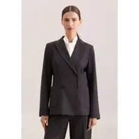 Seidensticker Jackenblazer , Damen, Gr. 44, schwarz, 52% Wolle, 44% Polyester, 4% Elasthan, unifarben, Blazer Jackenblazer