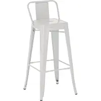 CLP Barhocker mit Lehne im Industrial-Look Mason, mit Rückenlehne und Fußablage, Barstuhl mit Rückenlehne, Tresenhocker mit Bodenschoner, Farbe: weiß