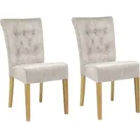 Home affaire Polsterstuhl "Queen", weiß (milky, natur), B:46cm H:93cm T:64cm, 100% Polyester, Stühle, Polsterstuhl, Esszimmerstuhl mit Knopfheftung, 2er, 4er oder 6er-Set
