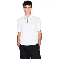 Armani Exchange für Herren. XM001557AF10363U0009 Polo Elastisch weiß (XS), Lässig, Baumwolle, Kurzarm