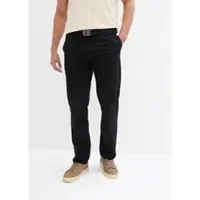 Bonprix Chinohose , Herren, Gr. 58, N-Gr, schwarz, Web, Obermaterial: 98% Baumwolle, 2% Elasthan, regular fit, Hosen Chinohose, aus Baumwolle mit Elasthan-Anteil, seitlicher Gummizug in der Taille