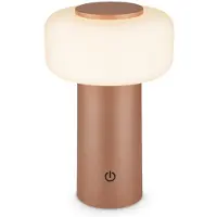 Briloner LED-Akku-Tischleuchte Juna, braun, IP44, dimmbar, 20 cm