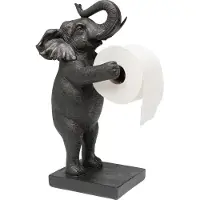 Kare Toilettenpapierhalter DESIGN "Elefant 42x22x16,8cm", braun (schwarz), B:22cm H:42cm L:16,8cm, Toilettenpapierhalter, Toilettenpapierhalter, aus Polyresin