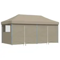 vidaXL Partyzelt Pop-up 580 x 292 x 315 cm Taupe Oxford-Stoff