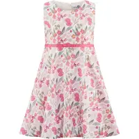 Happy girls Sommerkleid , Mädchen, Gr. 116, N-Gr, ecru, Web, Obermaterial: 70% Viskose, 30% Polyester. Futter: 100% Baumwolle, bedruckt, geblümt, Basic knieumspielend, Rundhals, Kleider Sommerkleid