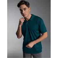 Trigema Poloshirt "Klassisches Poloshirt COOLMAX", Herren, Gr. M, grün (saphir), Trikot, 100% Polyester (recycelt), lang, ohne Ausschnitt, Shirts Poloshirt