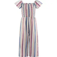 Happy girls Sommerkleid "Jumpsuit", Mädchen, Gr. 104, EURO-Größen, Stoff, bunt (beige), Stoff, 100% Baumwolle, normal, Kleider Sommerkleid
