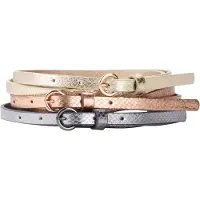 Bonprix Hüftgürtel , Damen, Gr. 80, silber (gold, roségoldfarben, silber metallic), Lederimitat, Reptilienprägung, metallic, Gürtel Hüftgürtel, aus Polyurethan, in Metallic-Optik, femininer Stil