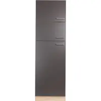 Respekta Kühlumbauschrank "Merle", grau, B:30cm H:200cm T:60cm, Schränke, Kühlumbauschrank, Breite 60 cm, Türen wechselseitig anschlagbar, Höhe 200 cm