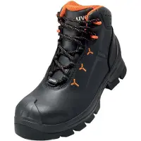 Uvex 2 MACSOLE S3 HI HRO SRC, 11/52, Unisex, Erwachsener, Sicherheitsstiefel, Schwarz, Orange, A, E, ESD, FO, HI, HRO, P, S3, SRC, WRU, Schnürverschluss