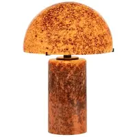 Casa Padrino Luxus Glas Tischleuchte Orange / Braun H. 36 cm - Runde Schreibtischleuchte