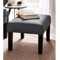 Home affaire Hocker "Bedford", schwarz, B:65cm H:39cm T:45cm, Luxus-Microfaser Lederoptik (100% Polyester);NaturLEDER (echtes Rindsleder), Hocker, Hocker