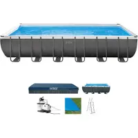Intex Frame Pool 732 x 366 x 132 cm Komplettset | Rechteckpool mit Zubehör