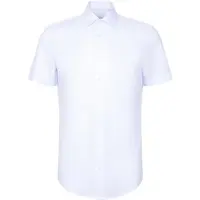Seidensticker Businesshemd "Schwarze Rose", Herren, Gr. S (37), normale Ärmellängen, weiß (blau), 100% Baumwolle, bedruckt, slim fit, Hemden Businesshemd, Slim 1/2 Kentkragen Druck