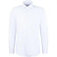 Seidensticker Businesshemd , Herren, Gr. XL (43), normale Ärmellängen, blau, 100% Baumwolle, gestreift, slim fit, 2-Knopf-Manschette, Hemden Businesshemd, Slim 1/1 Kentkragen Gestreift