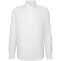 Seidensticker Leinenhemd "Schwarze Rose", Herren, Gr. XXL (46), normale Ärmellängen, weiß, 100% Leinen, unifarben, regular fit, 2-Knopf-Manschette, Hemden Leinenhemd, Regular 1/1 Kentkragen Uni