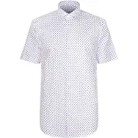 Seidensticker Businesshemd "Schwarze Rose", Herren, Gr. L (41), normale Ärmellängen, weiß (mittelblau), 100% Baumwolle, bedruckt, regular fit, Hemden Businesshemd, Regular 1/2 Kentkragen Druck