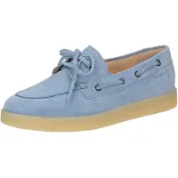 Sioux Schnürschuh "Melosana-700", Damen, Gr. 39.5 (UK 6), blau (hellblau), Obermaterial: 100% Kalbsveloursleder CAVL. 100% Gummi rubber., Schuhe Schnürschuh