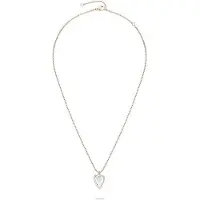 Liebeskind berlin Kette mit Anhänger "Schmuck Geschenk Edelstahl Halskette Glass Heart", roségoldfarben, transparent, Halsketten, Edelstahl, L: 45 B: 1,3mm, Kette mit Anhänger, mit Glasstein, B:1,3mm
