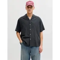 Jack & Jones Kurzarmhemd "JJEBREEZE LINEN BLEND RESORT SHIRT SS SN" mit Knopfleiste
