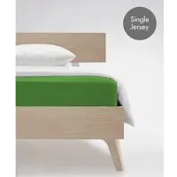 Fleuresse Spannbettlaken "Jenny C aus feinfädigem Mako-Jersey", grün (grasgrün), B:120cm L:200cm, Mako-Jersey, Obermaterial: 100% Baumwolle, Bettlaken, Spannbettlaken, für Matratzen bis 23 cm Höhe