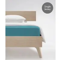 Fleuresse Spannbettlaken "Jenny C aus feinfädigem Mako-Jersey", blau (petrol), L:220cm, Mako-Jersey, Obermaterial: 100% Baumwolle, Bettlaken, Spannbettlaken, für Matratzen bis 23 cm Höhe