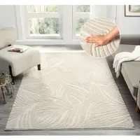 Otto Home Teppich "Samia, Hoch-Tief-Struktur" rechteckig 19 mm Höhe leichter Glanz, Floral, Blätter, Modern, Wohnzimmer, Schlafzimmer