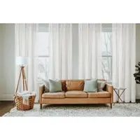 HOMEbasics Vorhang HOME BASICS "SOFTY 2er Pack" Gr. 3, weiß (wollweiß), B:140cm H:245cm, Polyester, Gardinen, Vorhang, 2er Pack Kombibandschal SOFTY Uni