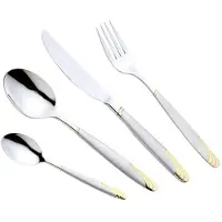 Maestro Elegantes Besteckset mit Gold-Finish, 24-teilig (Gold) MR-1512G-24