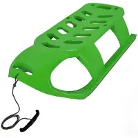 KOTARBAU Schlitten für Kinder 87 x 45 x 26 cm Kunststoff Schlitten für Erwachsene Rodel Kinderschlitten mit Metallkufen & Zugseil Stabil & Robust Grün