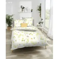 Kaeppel Bettwäsche "Bianca", grün (limone), B/L: 135cm x 200cm, 1 Stk., 1 Stk., Perkal, B/L: 80cm x 80cm, 2 Stk., Perkal, Obermaterial: 100% Baumwolle, Bettwäsche, Bettwäsche, Mit Blumenmuster