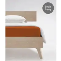 Fleuresse Spannbettlaken "Jenny C aus feinfädigem Mako-Jersey", orange (terrakotta), L:200cm, Mako-Jersey, Obermaterial: 100% Baumwolle, Bettlaken, Spannbettlaken, für Matratzen bis 23 cm Höhe