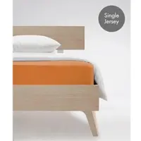 Fleuresse Spannbettlaken "Jenny C aus feinfädigem Mako-Jersey", orange, L:220cm, Mako-Jersey, Obermaterial: 100% Baumwolle, Bettlaken, Spannbettlaken, für Matratzen bis 23 cm Höhe