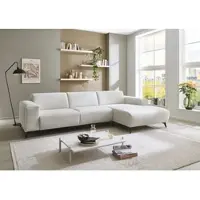 Die Planbar Ecksofa "MP-IN24031", santos weiß, B:298cm H:75cm T:174cm, 100% Polyester, Sofas, Ecksofa, SoftSitz-Kaltschaumpolsterung, wahlweise mit motorischer Vorziehbank