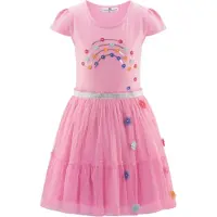 Happy girls Sommerkleid "Mädchenkleid", Mädchen, Gr. 98, EURO-Größen, bubble gum, Stoff, 100% Polyester, normal, Kleider Sommerkleid