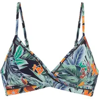 Sunseeker Triangel-Bikini-Top "Elife", Damen, Gr. 44, Cup C/D, bunt (blau, orange), Recycling-Polyamid, bedruckt, Bikini-Oberteile Triangel-Bikini-Top, Tropischer Print