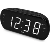 SPC Frodi View – Radiowecker mit 1,8"-LED-Display und XXL-Ziffern, Doppelalarm, Snooze, Lichtdimmer mit Totalabschaltung und UKW-Radio