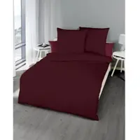 Kaeppel Bettwäsche "Uni", rot (burgund), B/L: 135cm x 200cm, 1 Stk., 1 Stk., Feinbiber, B/L: 80cm x 80cm, 2 Stk., Feinbiber, Obermaterial: 100% Baumwolle, Bettwäsche, Bettwäsche, Unifarben
