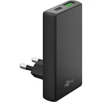 Goobay 65 W USB-C PD GaN Dual-Schnellladegerät 90° Flat schwarz