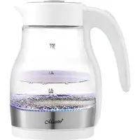 Maestro MR061, 1,7 l, 2200 W, Transparent, Weiß, Glas, Wasserstandsanzeige, Überhitzungsschutz