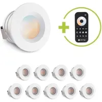 Longlife LED Einbaustrahler Mini flach Torino 3W CCT IP44 - Farbe: weiß - Anzahl: 10x