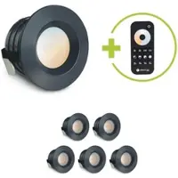 Longlife LED Einbaustrahler Mini flach Torino 3W CCT IP44 - Farbe: anthrazit RAL 7016 - Anzah...