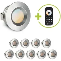 Longlife LED Einbaustrahler Mini flach Torino 3W CCT IP44 - Farbe: silber - Anzahl: 10x