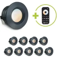 Longlife LED Einbaustrahler Mini flach Torino 3W CCT IP44 - Farbe: anthrazit RAL 7016 - Anzah...