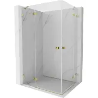 Mexen Lunar Duo Duschkabine zum Schwingen 105 x 70 cm, transparent, gold - 834-105L-070P-50-00