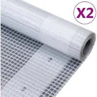 Syfax Gitter-Abdeckplanen 2 Stk. 260 g/m² 4x15 m Weiß
