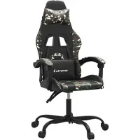 Syfax Gaming-Stuhl Drehbar Schwarz und Tarnfarben Kunstleder