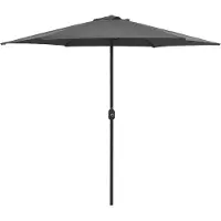 Syfax Sonnenschirm, UV-Schutz für Garten & Terrasse, Polyester & Aluminium, mit Kurbelmechanismus & 6 Rippen, Ø 270 x 246 cm, Anthrazit